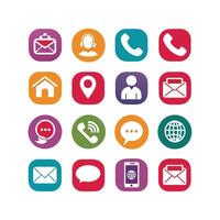Contact Us icon set collection for websites and mobile applications vector