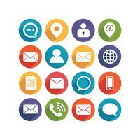 Contact Us icon set collection for websites and mobile applications vector