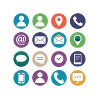Contact Us icon set collection for websites and mobile applications vector