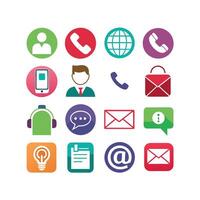 Contact Us icon set collection for websites and mobile applications vector