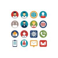Contact Us icon set collection for websites and mobile applications vector