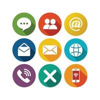 Contact Us icon set collection for websites and mobile applications vector