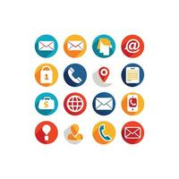 Contact Us icon set collection for websites and mobile applications vector
