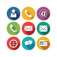 Contact Us icon set collection for websites and mobile applications vector