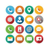 Contact Us icon set collection for websites and mobile applications vector