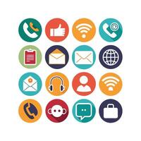 Contact Us icon set collection for websites and mobile applications vector