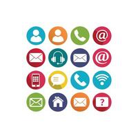 Contact Us icon set collection for websites and mobile applications vector
