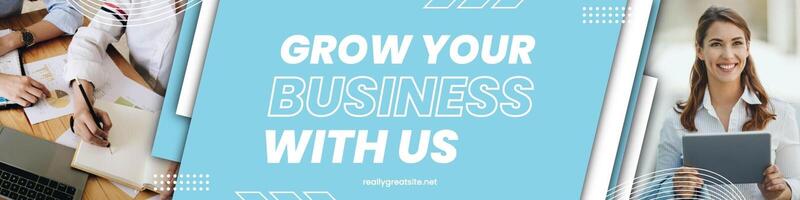 Blue and White Company LinkedIn Banner template