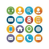 Contact Us icon set collection for websites and mobile applications vector