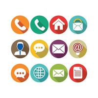 Contact Us icon set collection for websites and mobile applications vector