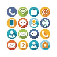 Contact Us icon set collection for websites and mobile applications vector