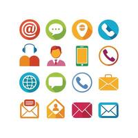 Contact Us icon set collection for websites and mobile applications vector