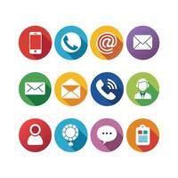 Contact Us icon set collection for websites and mobile applications vector