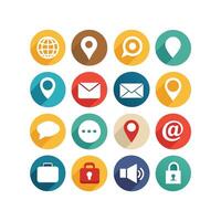 Contact Us icon set collection for websites and mobile applications vector