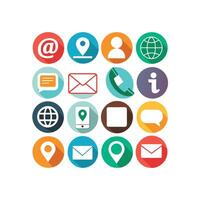 Contact Us icon set collection for websites and mobile applications vector