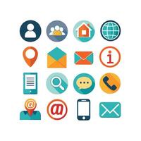 Contact Us icon set collection for websites and mobile applications vector