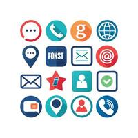 Contact Us icon set collection for websites and mobile applications vector