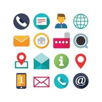 Contact Us icon set collection for websites and mobile applications vector