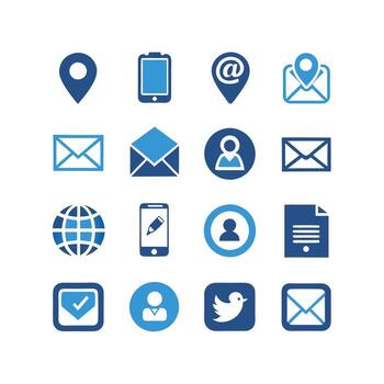 contacto nosotros icono conjunto colección para sitios web y móvil aplicaciones vector