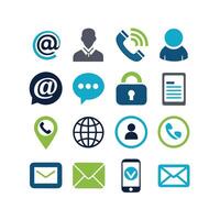 Contact Us icon set collection for websites and mobile applications vector