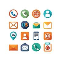 Contact Us icon set collection for websites and mobile applications vector