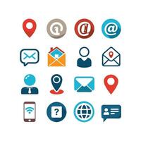 Contact Us icon set collection for websites and mobile applications vector
