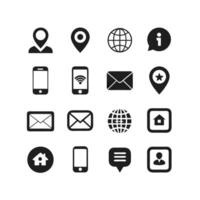 Contact Us icon set collection for websites and mobile applications vector