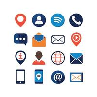 Contact Us icon set collection for websites and mobile applications vector