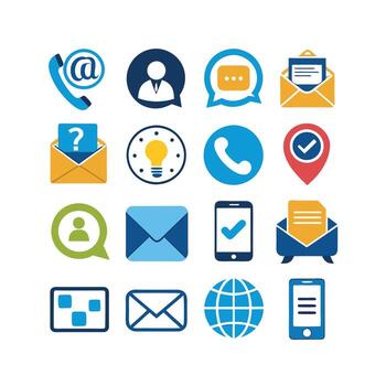 Contact Us icon set collection for websites and mobile applications vector