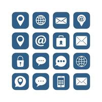 Contact Us icon set collection for websites and mobile applications vector