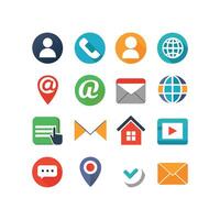 Contact Us icon set collection for websites and mobile applications vector