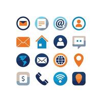 Contact Us icon set collection for websites and mobile applications vector
