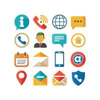 Contact Us icon set collection for websites and mobile applications vector