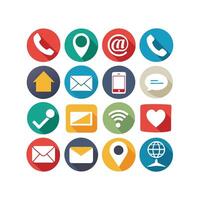 Contact Us icon set collection for websites and mobile applications vector