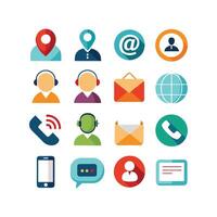 Contact Us icon set collection for websites and mobile applications vector