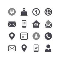 Contact Us icon set collection for websites and mobile applications vector