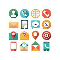 Contact Us icon set collection for websites and mobile applications vector