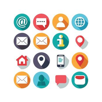 contacto nosotros icono conjunto colección para sitios web y móvil aplicaciones vector