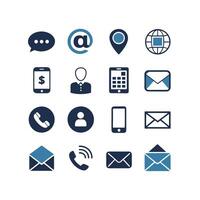 Contact Us icon set collection for websites and mobile applications vector