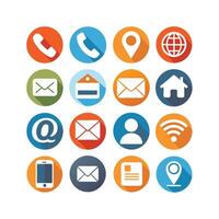 Contact Us icon set collection for websites and mobile applications vector