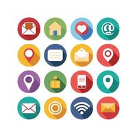 Contact Us icon set collection for websites and mobile applications vector