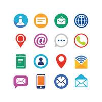 Contact Us icon set collection for websites and mobile applications vector