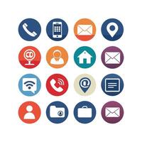 Contact Us icon set collection for websites and mobile applications vector