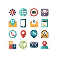Contact Us icon set collection for websites and mobile applications vector