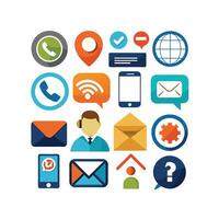 Contact Us icon set collection for websites and mobile applications vector