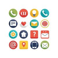 Contact Us icon set collection for websites and mobile applications vector