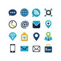 Contact Us icon set collection for websites and mobile applications vector