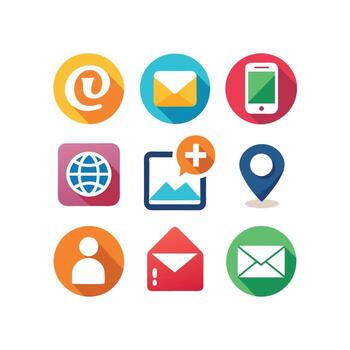 contacto nosotros icono conjunto colección para sitios web y móvil aplicaciones vector