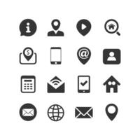Contact Us icon set collection for websites and mobile applications vector