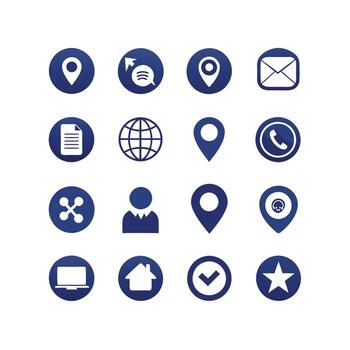 contacto nosotros icono conjunto colección para sitios web y móvil aplicaciones vector